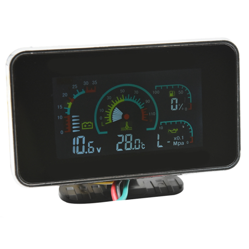 4 σε 1 LCD 12V/24V Βολτόμετρο πίεσης λαδιού Δείκτης καυσίμου για φορτηγό 2