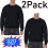True Face (Black - 2 Pack, L) 2&3Pack Mens Plain Sweatshirt JumperJersey Sweater 1