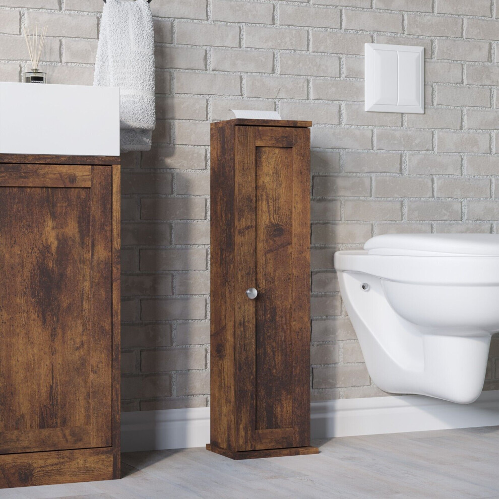 (Toilet Paper Dispenser  -Rustic Brown) Under Sink Cupboard Mirror Unit WC Paper Dispenser