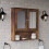 URBN Living (Wall Mirror Cabinet - Rustic Brown) Under Sink Cupboard Mirror Unit WC Paper Dispenser 1