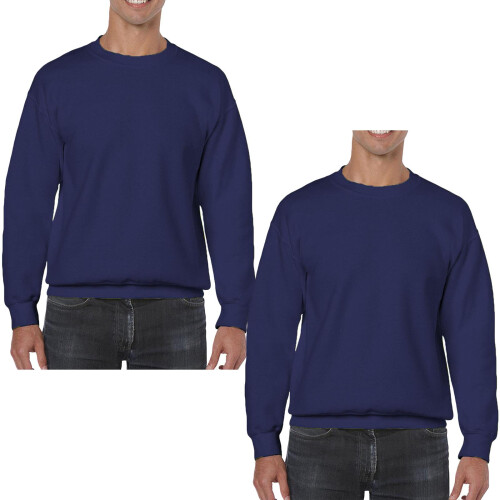True Face (Navy - 2 Pack, M) 2&3Pack Mens Plain Sweatshirt JumperJersey Sweater 2