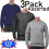 True Face (Assorted - 3 Pack, XL) 2&3Pack Mens Plain Sweatshirt JumperJersey Sweater 1