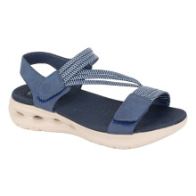 (UK Size 4, Navy Blue) CIPRIATA ELENA L658 Ladies Twin Touch Fastening Elasticated Summer Smart Sandals