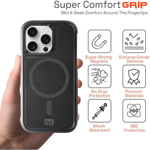 OX OX Defender CASE Cover for 15 Pro Max Drop Protection Case - Black 1