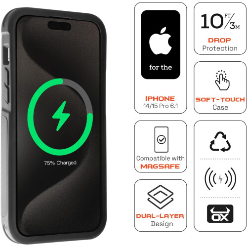OX OX Defender CASE Cover for iPhone 15 Pro Drop Protection Case 2
