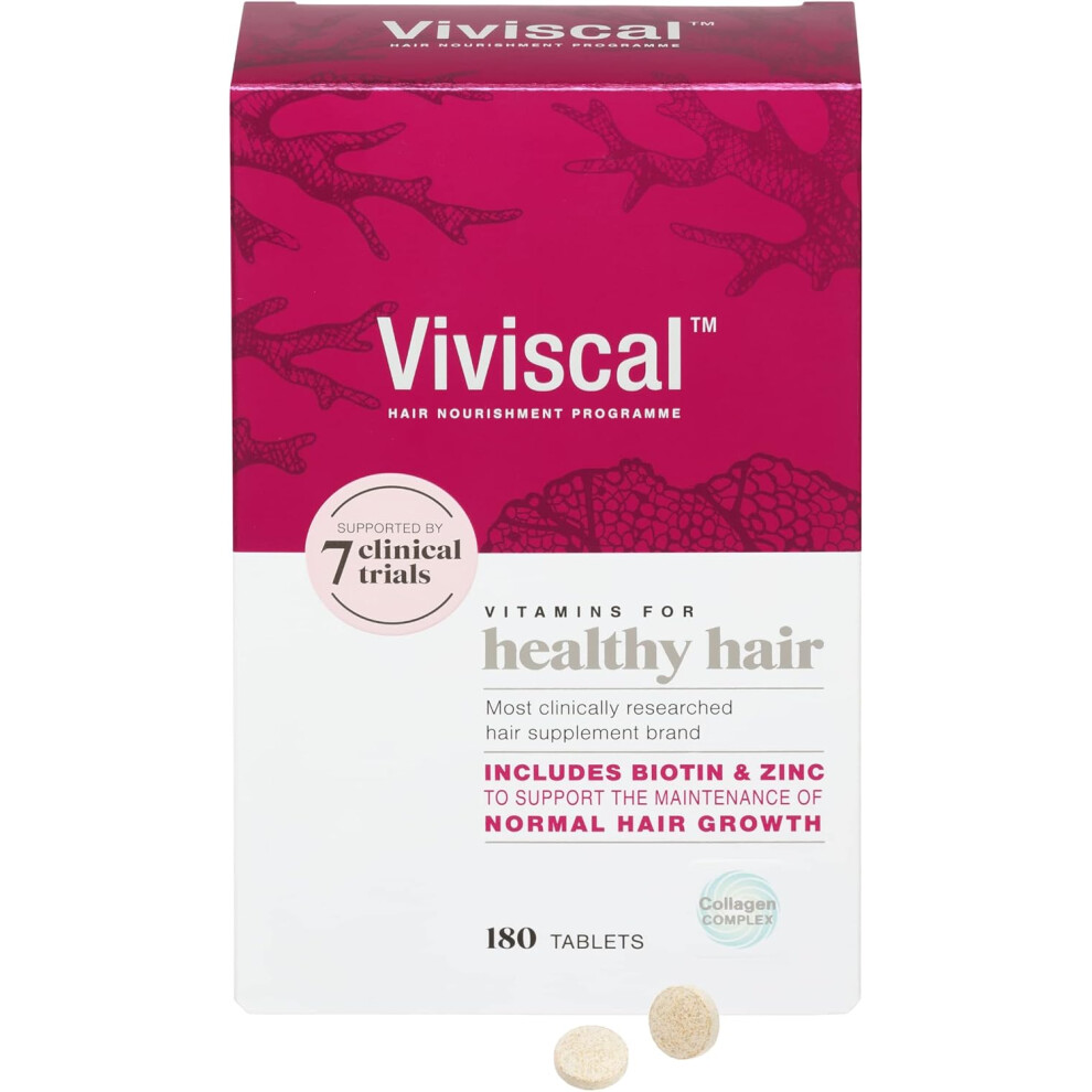 Viviscal Hair Growth Supplement For Women 180 Tablets Biotin Zinc