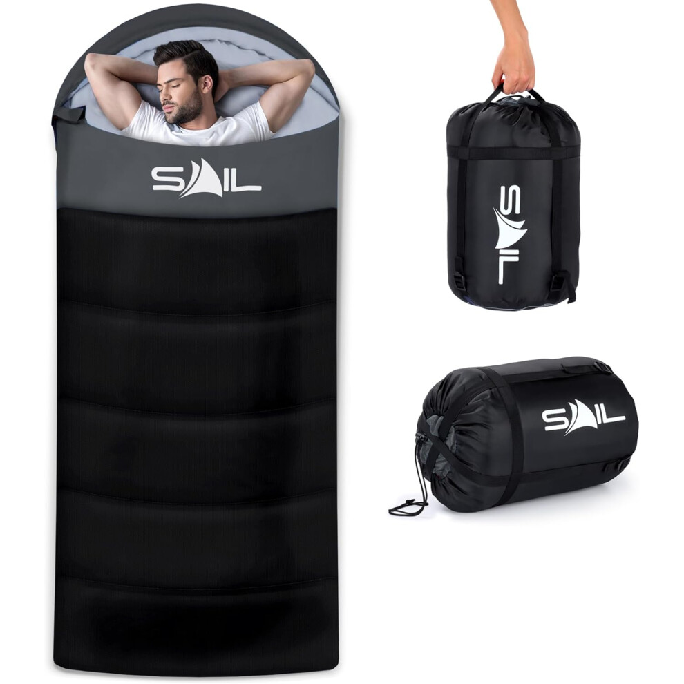 Sail Store Sail Sleeping Bag Extra Wide For Big & Tall Person 3-4 Season 1.6Kg - 2.7Kg Lightweight,Waterproof Indoor & Outdoor Use For Adults For Hiking Size 3