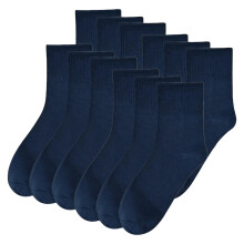 (Navy, UK9-12) Mens Ankle Socks 12 Pack Regular Stretch Cotton Low Cut Trainer Sports Socks New