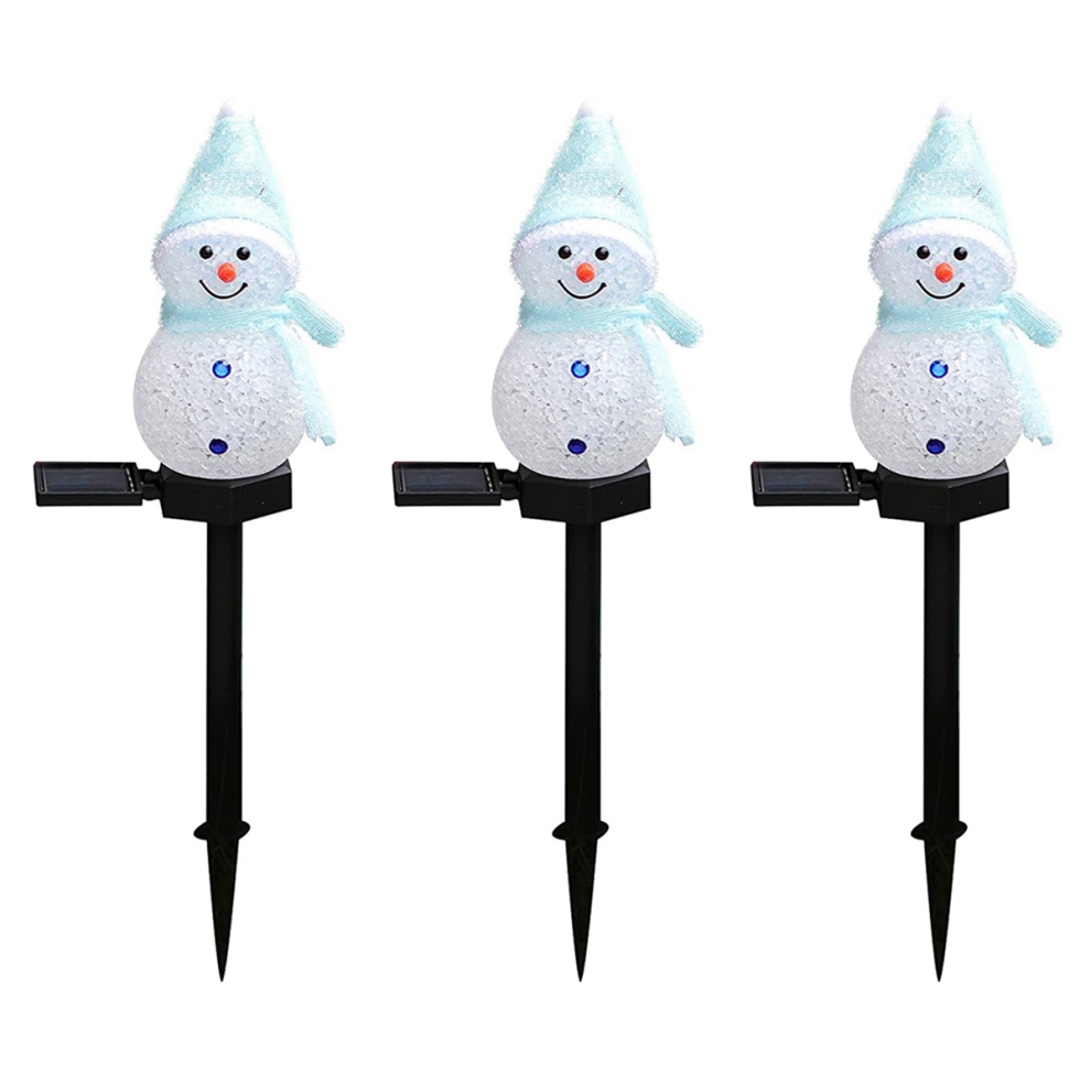 Spactz 3X Solar Lights Christmas Powered Led Light Decor Outdoor Garden Stake Lamps Xmas Blue