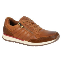 (UK Size 11, Tan Leather) R21 Original M854 Men's Leather Comfort Smart 5 Eye Lace/Zip Everyday Leisure Trainers Shoes