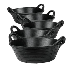 (x5) Flexible Rubber Skip Feeds bucket tough feeder with intergrated handles