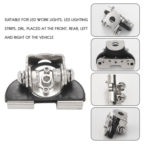 Universal 2X a Pillar Hood LED Work Light Mount Bar Bracket Clamp 2