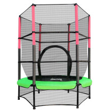 GALACTICA Children’s Mini Trampoline With Safety Net – 4.5FT Kids Rebounder Green