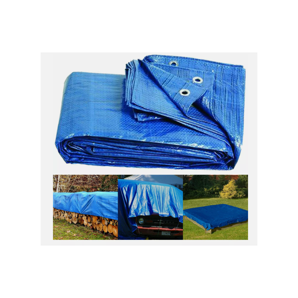 (12 ft x 18 ft (3.6 x 5.4m)) Waterproof Tarpaulin Eyelets Cover Ground Sheet Camping Builders Tarp