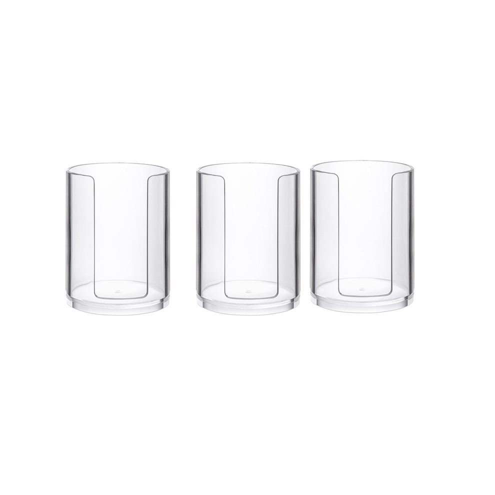 3Pcs Bathroom Cup Dispenser 3Oz Plastic Storage Mouthwash Cups Holder