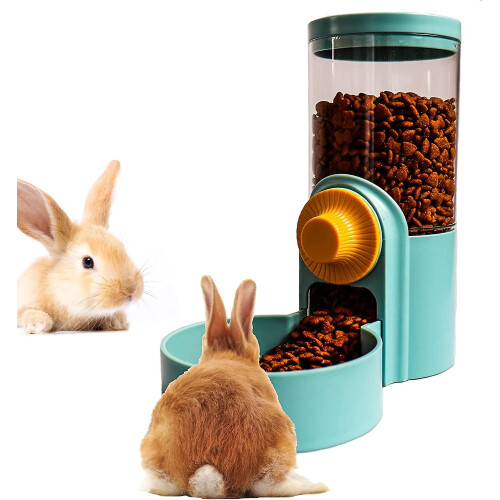 Rabbit Hanging Automatic Food Dispenser, Gravity Small Animals Cage Auto Feeder