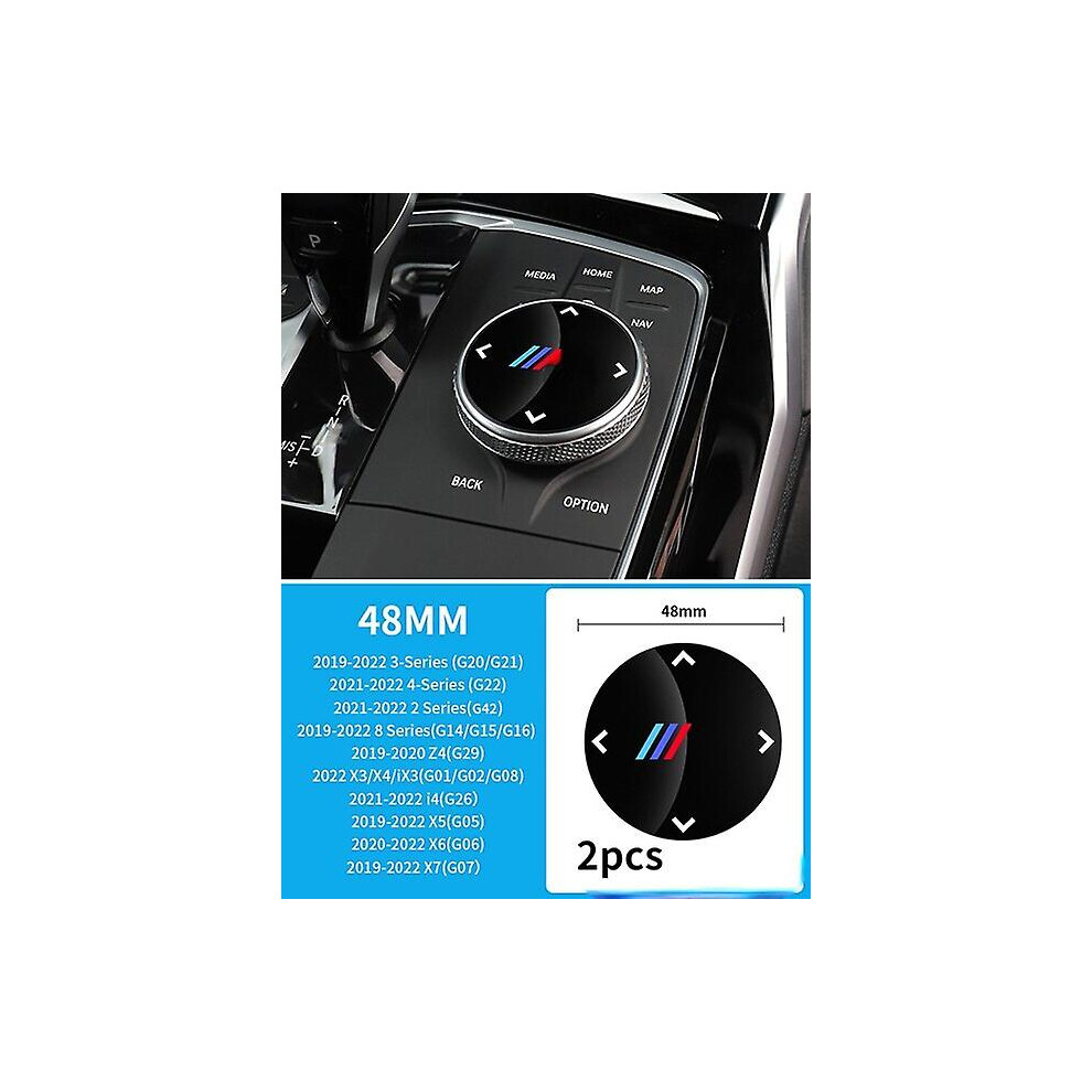 (2Pcs 48Mm) Car Idrive Multimedia Button Cover Knob Sticker For Bmw F15 F16 F30 F10 F11 F06 F25 F01 F02 G32 G01 G30 G20 G04 G05 Accessories - Automoti 8715748732930