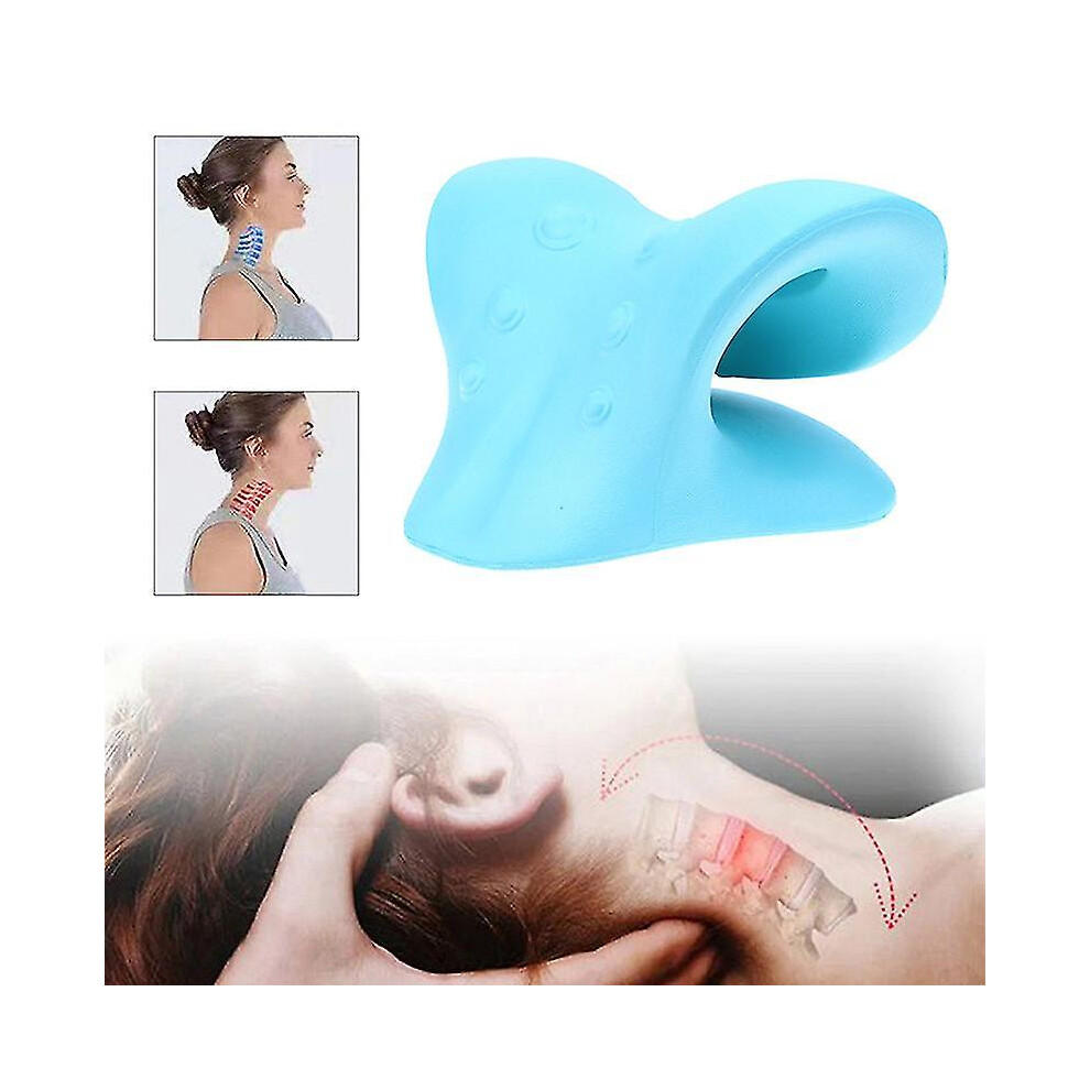 Green Neck Shoulder Stretcher Relaxer Cervical Chiropractic Traction Pillow