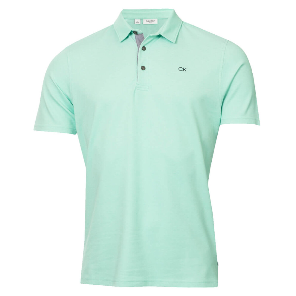 (XXXXXL, Fresh Mint) Calvin Klein Mens 2025 Prep Campus Oxford Pique Golf Polo Shirt