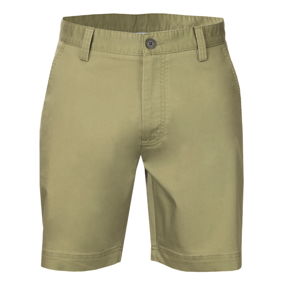 (30, Pale Olive) Calvin Klein Mens 2025 Campus Chino Lightweight Stretch Golf Shorts