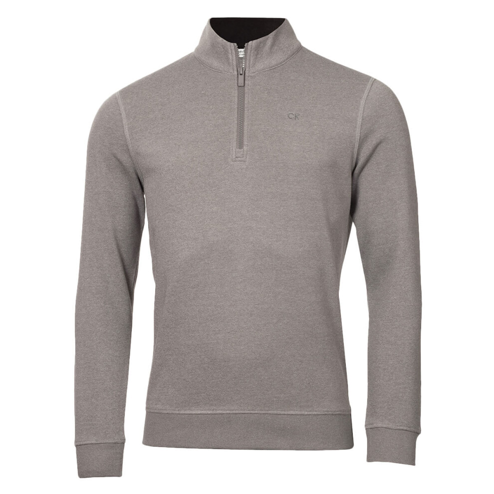 (XXXXXL, Silver Marl) Calvin Klein Mens 2025 Rocky Half Zip Supersoft Stretch Golf Sweater