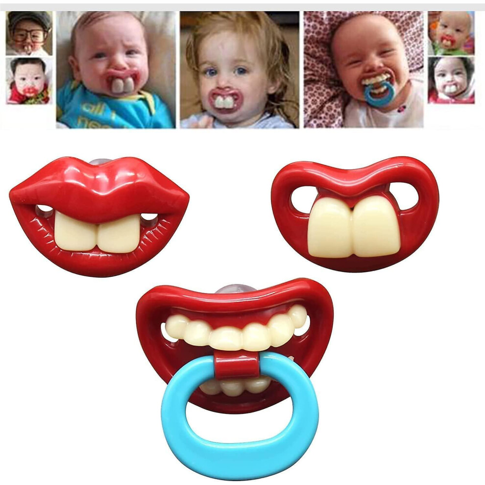 Baby Funny Pacifier, Silicone Funny Pacifier Dummy Nipple Teethers Toddler Gift, Silicone Nipple Ring Grip Children Pacifier Lovely Kissable Pacifier,