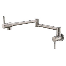 (Brushed Nickle) Wall Mounted Rose Gold Pot Filler Folding Kitchen Faucet Tap