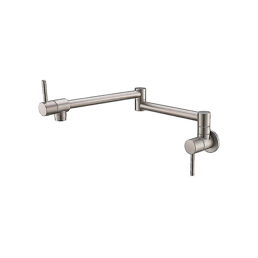(Brushed Nickle) Wall Mounted Rose Gold Pot Filler Folding Kitchen Faucet Tap