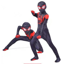 (11-12 Years) Spiderman Miles Morales Cosplay Costume Fancy Dress Up Kids Boy Jumpsuit Carnival Party Halloween