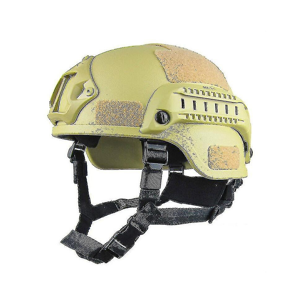 (Sand) New Tactical Airsoft Paintball Military Protective Swat Fast Helmet Combat Hfmqv