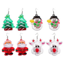 4 Pairs Of Light Up Earring Cartoon Earrings Christmas Earring Decor Led Earrings For Lady Women Xmas Girl