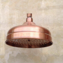 8 Inch Red Copper Antique Brass Round Shower Head: Elegant Bathroom Fixture