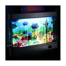 Led Fish Tank Lamp Dynamic Virtual Ocean Dolphin Artificial Tropical Landscape Night Light Cute Roo  [hyz]