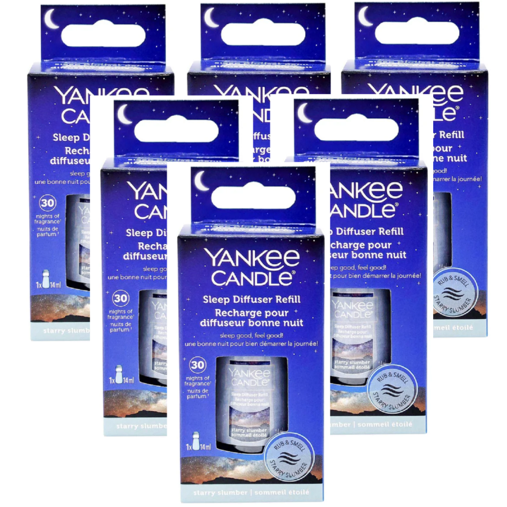 6 x Yankee Candle Electric Sleep Diffuser Refill 14ml - Starry Slumber