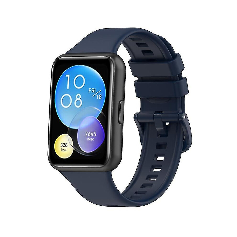(Midnight ) For Huawei Watch Fit 2 Silicone Watch Band Waterproof Replacement Wristband Watch Strap Blue 9372166679705