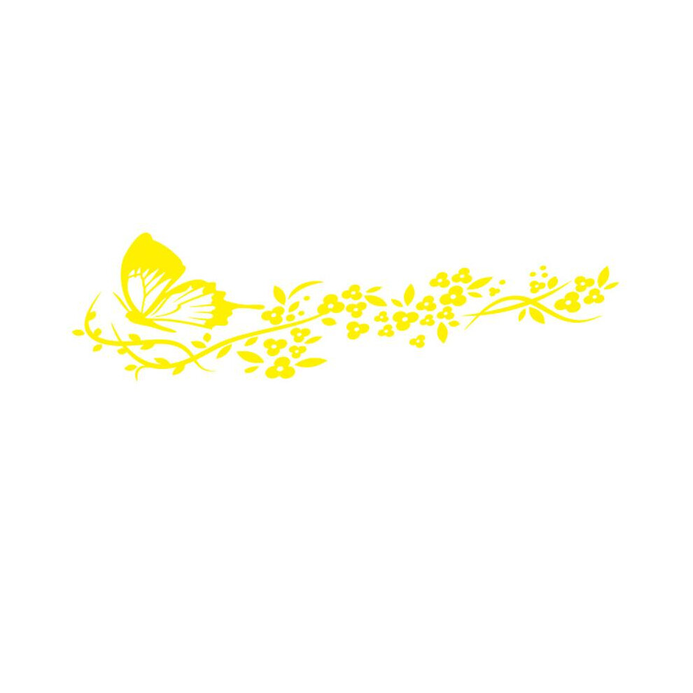(Yellow) Flying Butterfly Car Sticker Decals Auto Window Bumper Door Scratch Cover Decals Car Motorcycle Vinyl Car Exterior Stickers Yellow 9372166682712