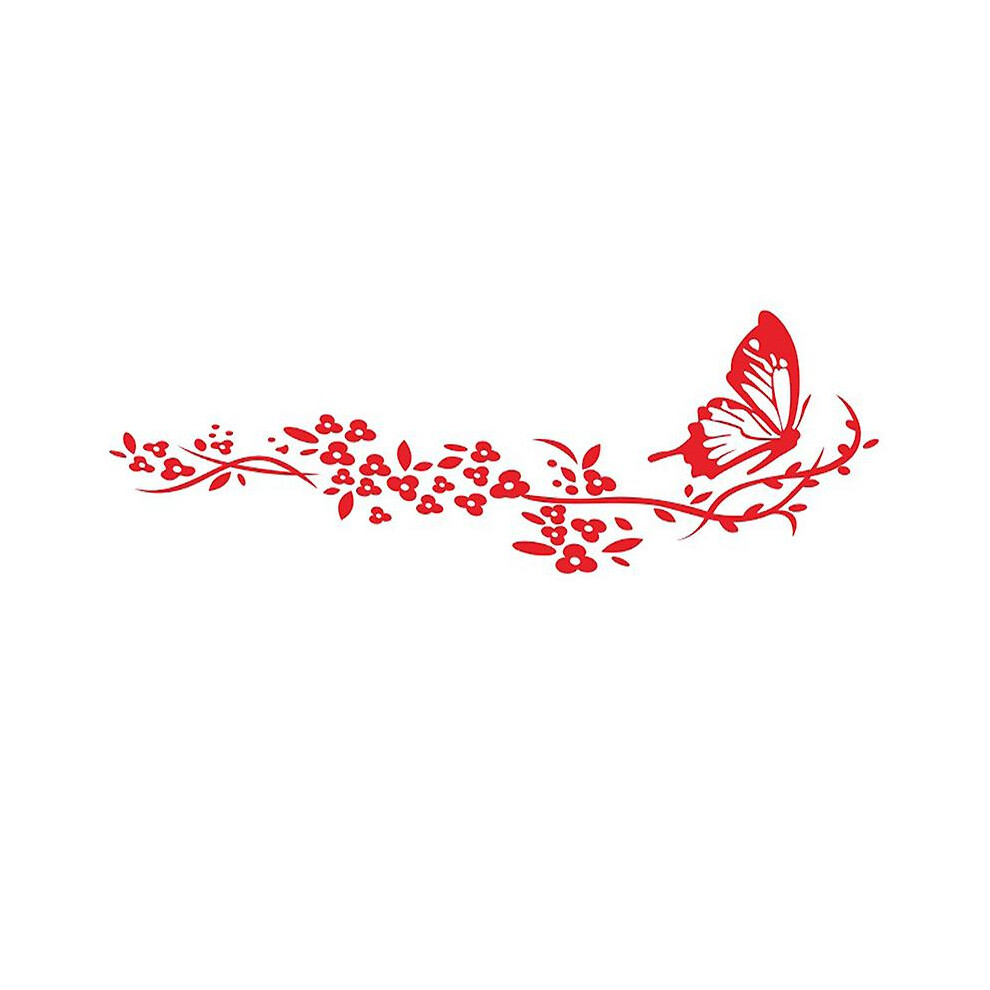 (Red) Flying Butterfly Car Sticker Decals Auto Window Bumper Door Scratch Cover Decals Car Motorcycle Vinyl Car Exterior Stickers Red 9372166682736