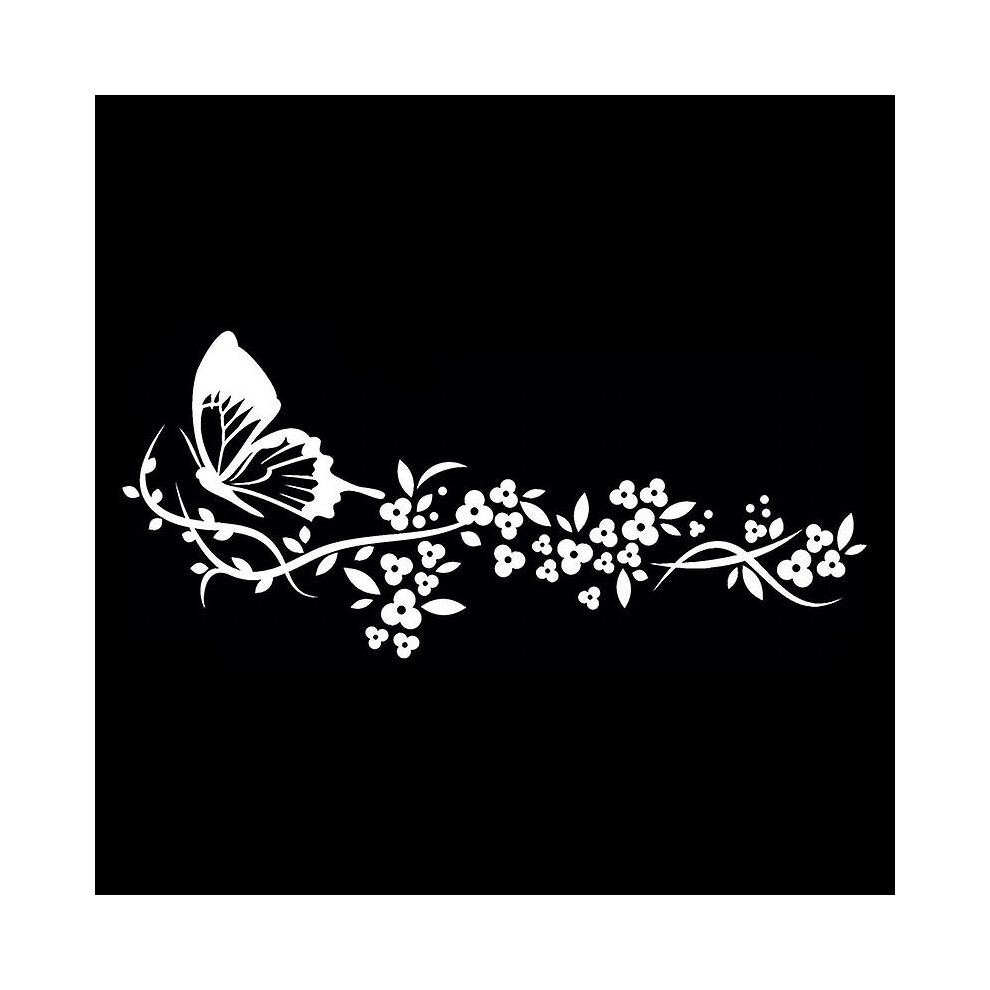 (White) Flying Butterfly Car Sticker Decals Auto Window Bumper Door Scratch Cover Decals Car Motorcycle Vinyl Car Exterior Stickers White 9372166682743