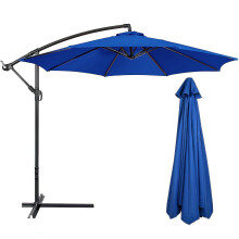 (300cm x 8k, Navy blue) 3m Round Garden Parasol Umbrella Outdoor Patio Sun Shade Canopy 3m 6/8x Arm