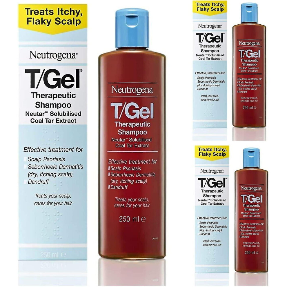 3x T Gel Therapeutic Shampoo Treat Itchy Dry Flaky Scalp Prevent Redness 250ml