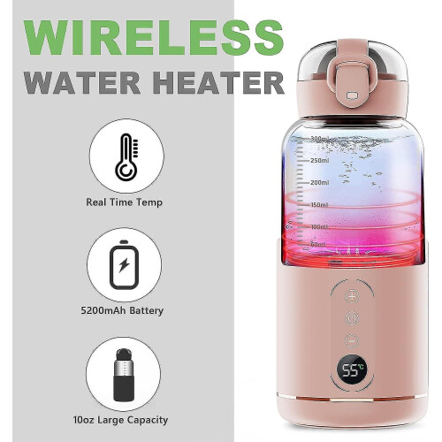 Portable Water Warmer Rechargeable For Formula, Breastmilk, Precise Temp Control, 300ml, Portable In 2