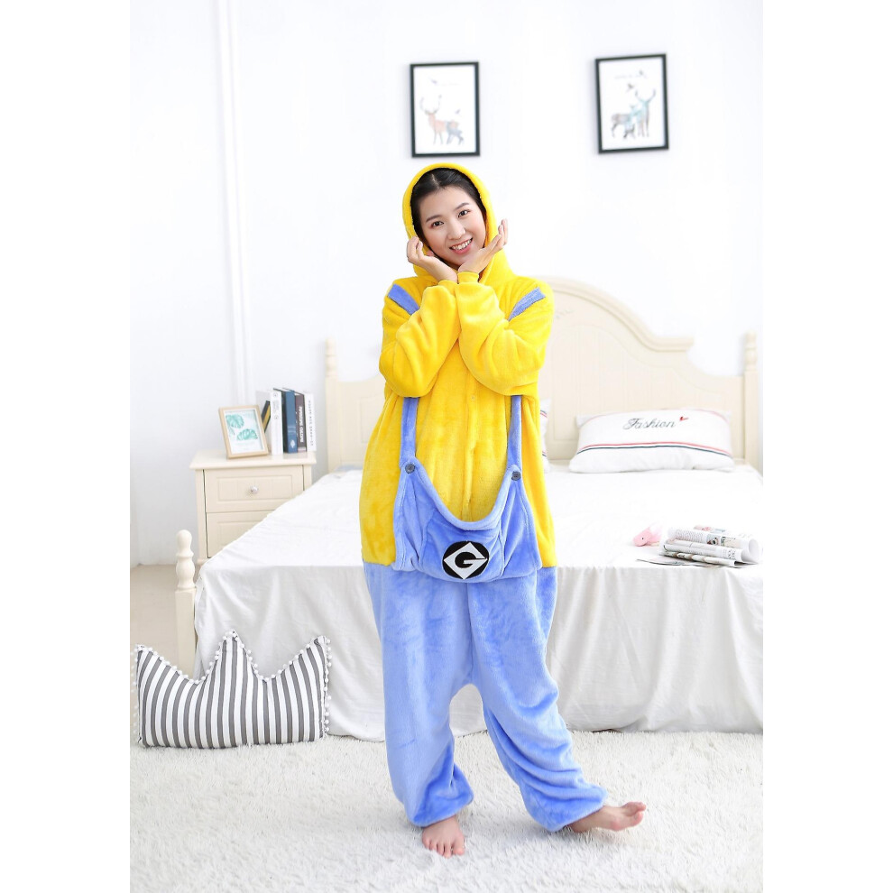 (L) Unisex Kids Adults Minions Pajamas Cosplay Costumes Onesie Kigurumi Jumpsuits Sleepwears