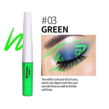 (03 GREEN) Liquid Eyeliner Uv Glow Matte Eyeliner Waterproof Fluorescent Body Face Paint Makeup Colorful Eye Liner Pen