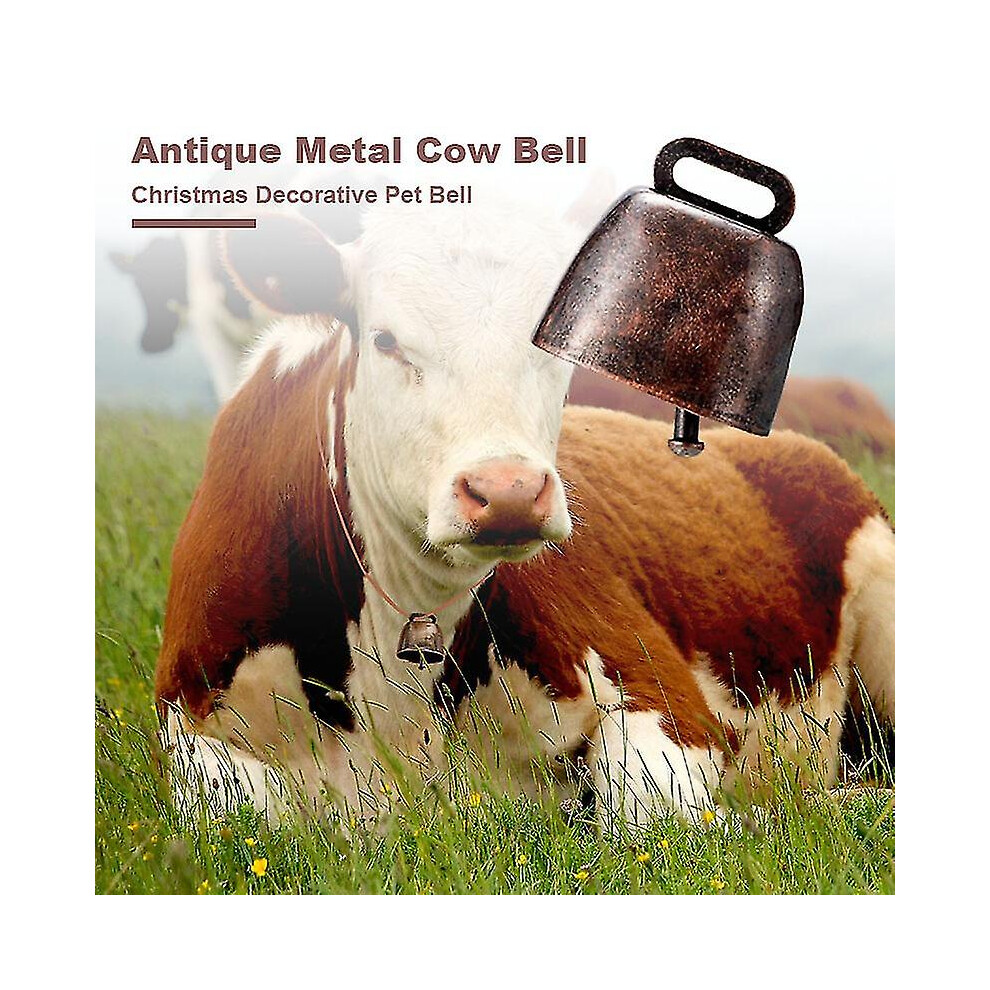 (Red Bronze, 8pcs) Vintage Metal Cowbell Personalized Mini Copper Bell Lightweight Pet Anti-lost Bell