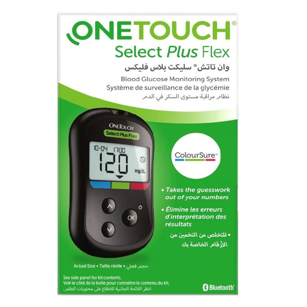 OneTouch Select Plus FlexÂ® Meter |Easy-to-Use Blood Glucose Monitoring System with Color SureÂ® Technology