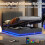 (Grey ) Ottoman 5ft King Bed with LED Lighting, PU Leather 5