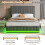 (Grey ) Ottoman 5ft King Bed with LED Lighting, PU Leather 7