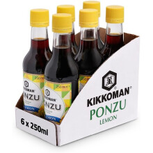 Kikkoman Ponzu Citrus Seasoned Soy Sauce, Lemon, 250ml, (Pack of 6)