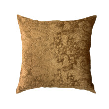 (Gold) Embossed Velvet Throw Filled Cushion