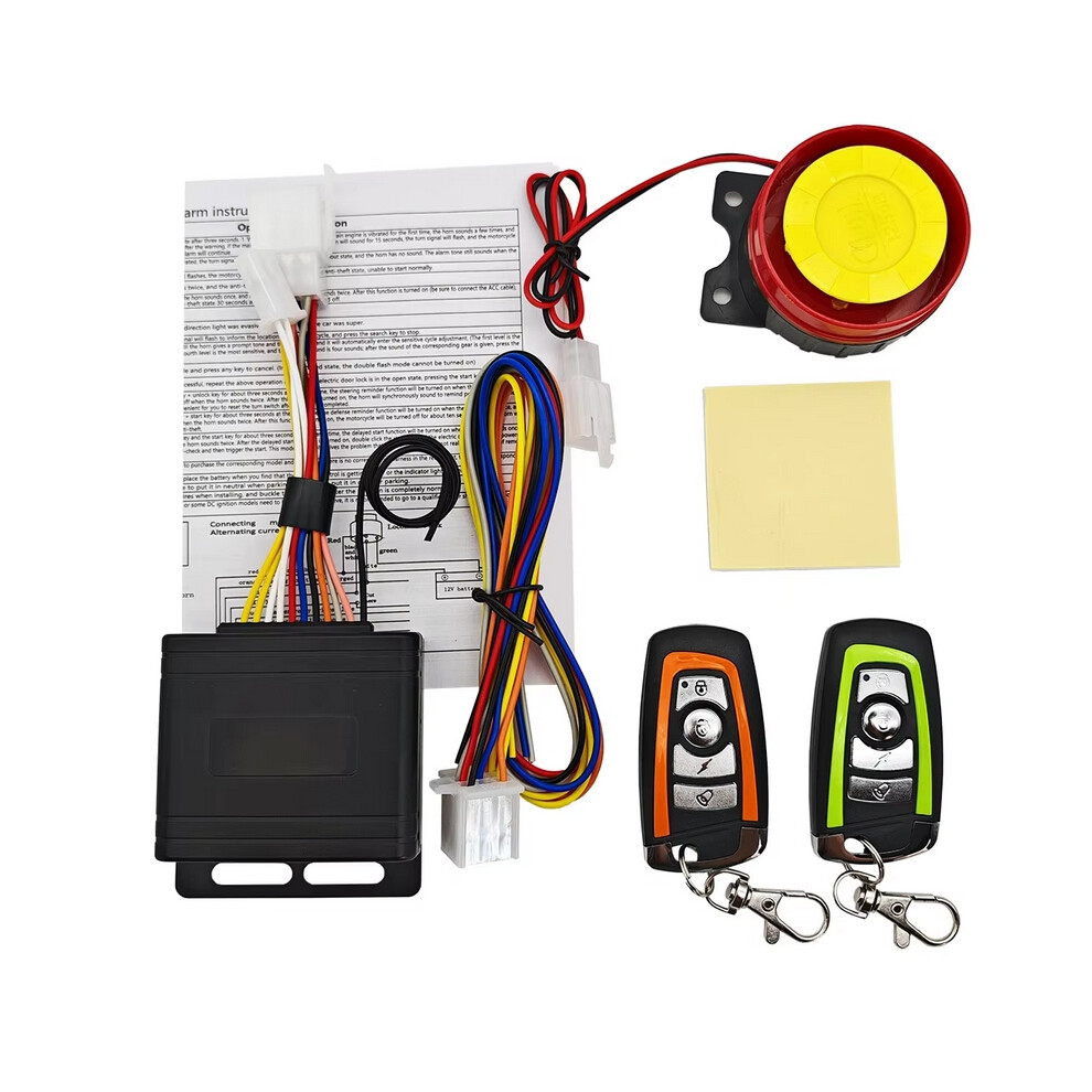 Motorcycle Alarm System 1-Way Motorcycle Anti Theft Kit Car Security Alarm System DC 12V 125dB Built in Vibration Sensor